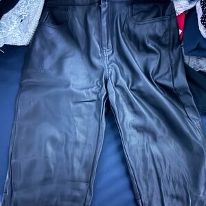 Black Faux Leather Pants
